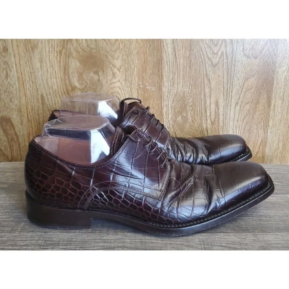 Russell & Bromley London‎ Alligator Print Lace Up Oxford Mens Size 41.5 US 8